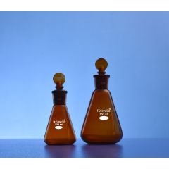 Flasks Erlenmeyer Amber Narrow Mouth with Interchangeable Stopper 100 ML